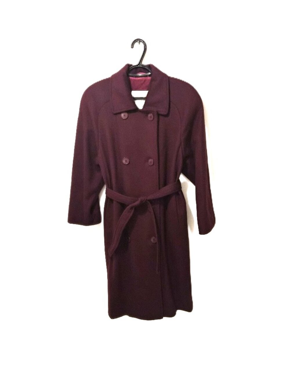 VTG Eaton's London Fog Burgundy Full-Length Wool Overcoat Dark Academia Preppy